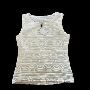 CALVIN KLEIN creamy white knit dress top- NEW! M